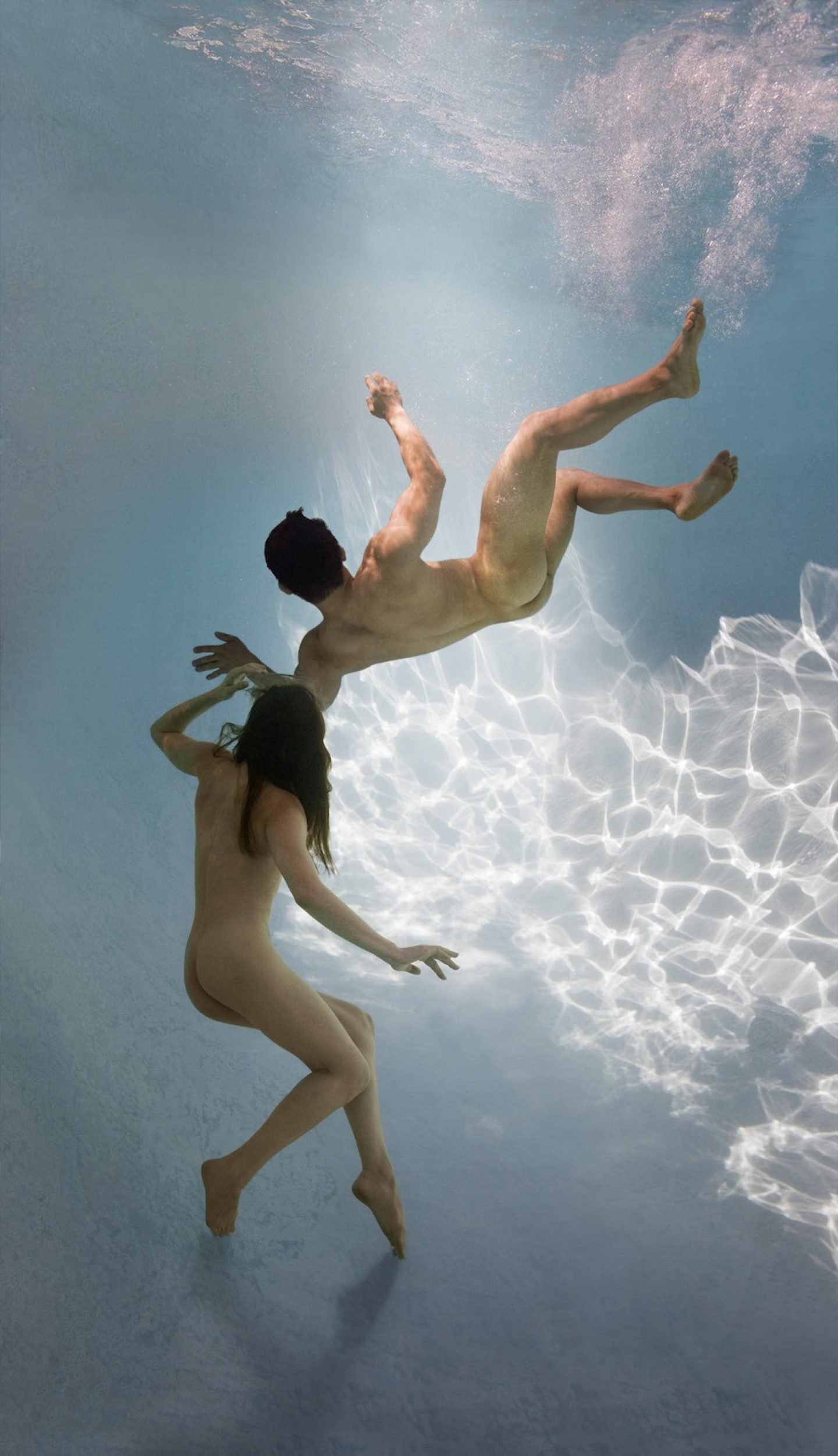 Nude Female Diving Underwater Photograph By Ed Freeman