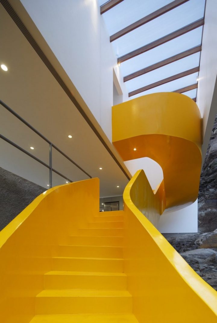 A Luxurious Home Featuring A Playful Yellow Staircase - IGNANT