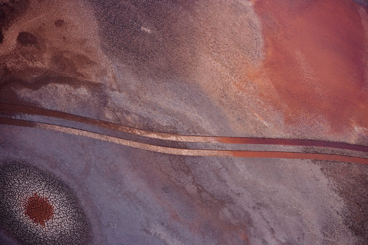 Tracks in bauxite waste