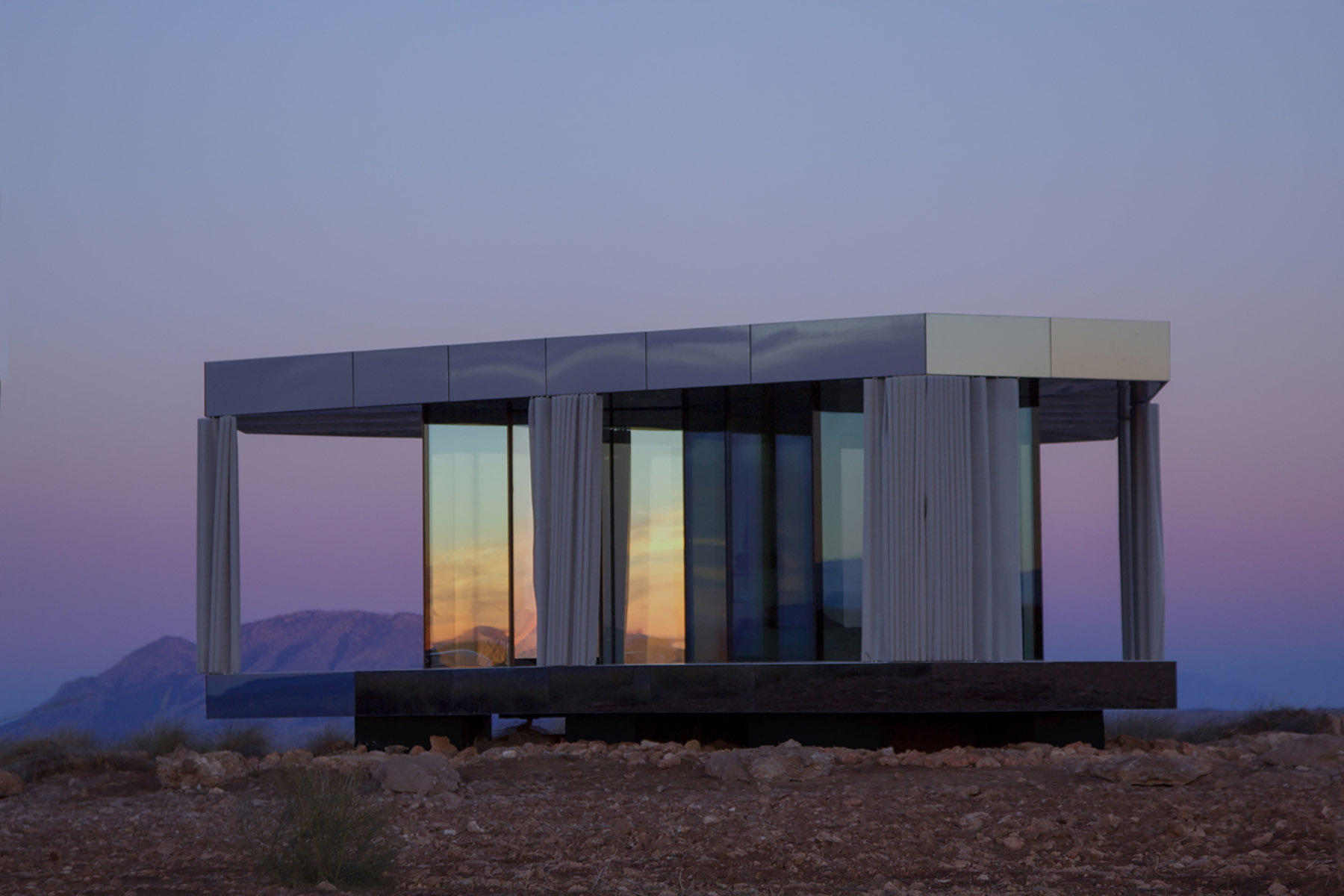 Ofis Arhitekti S Mirrored Pavilion In The Gorafe Desert Ignant