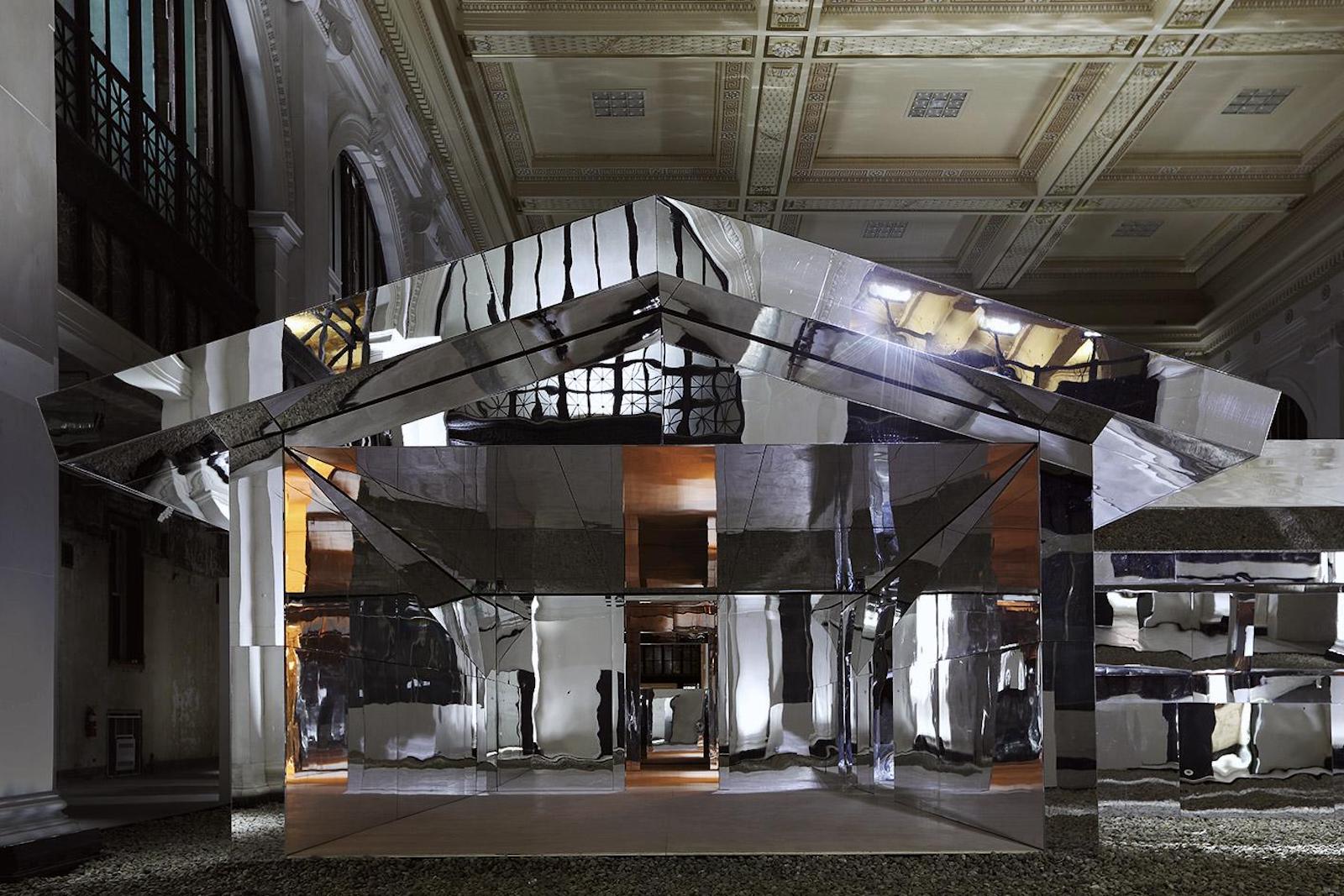Doug Aitken's Kaleidoscopic Mirrored House Sits Inside A Former