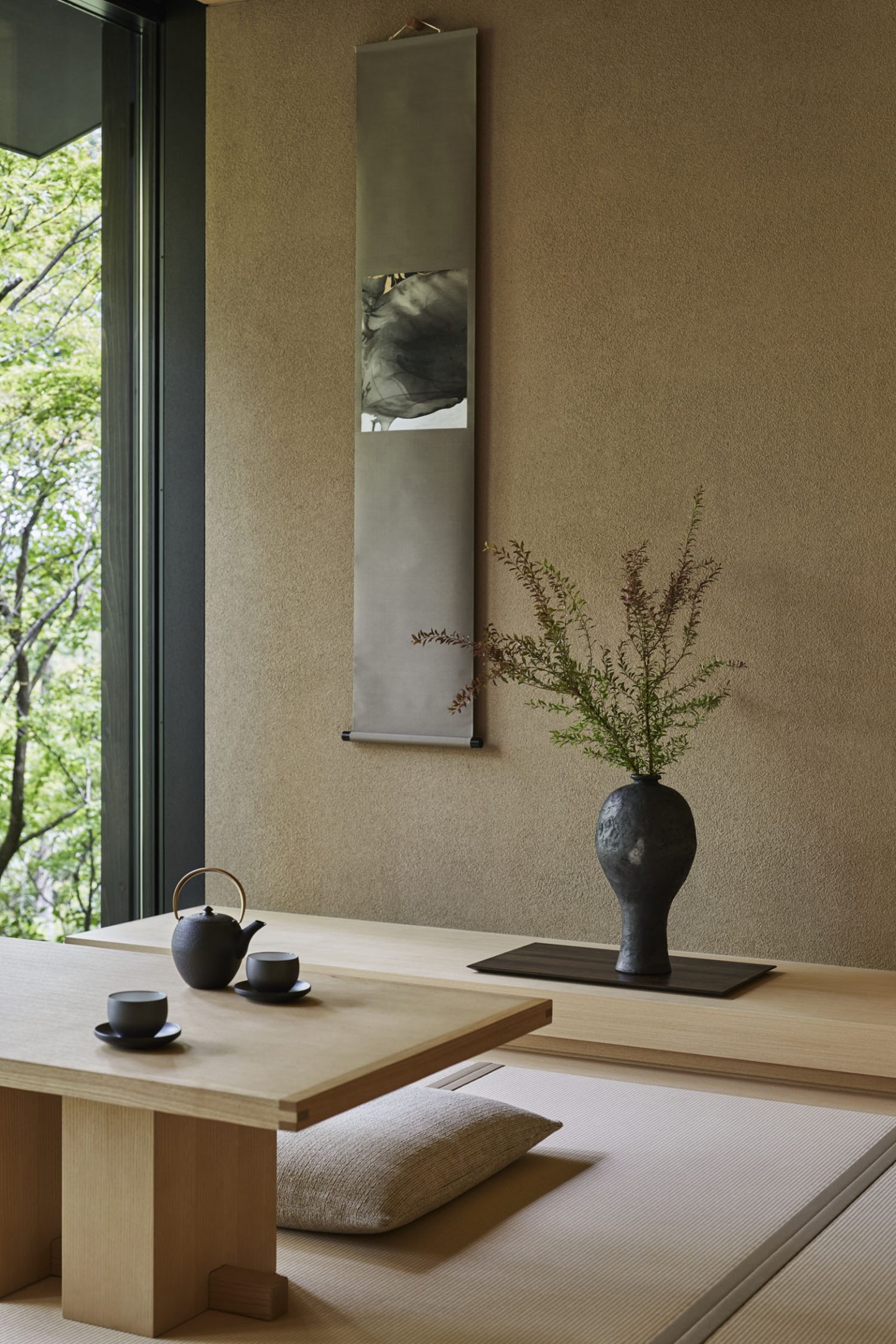 Aman Kyoto, Japan - Pavilion livingroom: Susuki, Nara, Kaede, Hotaru, Takagamine, Washigamine