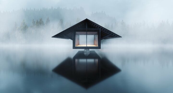 Marc Thorpe Design Envisions Ethereal And Floating Crystal Lake Pavilion